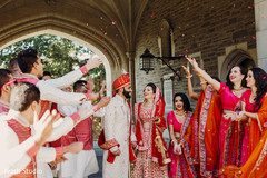 Indian bridal party celebrating the couple Indian bridal party celebrating the couple