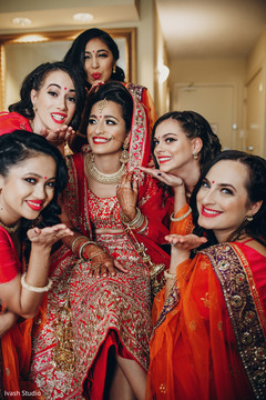Lovely maharani with her bridesmaids Lovely maharani with her bridesmaids