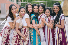 Beautiful indian bride and bridesmaids portrait Beautiful indian bride and bridesmaids portrait