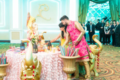 Indian lovebirds during sangeet