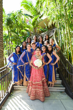Dazzling indian bride with bridesmaids capture Dazzling indian bride with bridesmaids capture