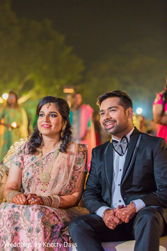 Lovely indian couple during wedding reception Lovely indian couple during wedding reception