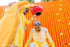 Indian groom during pre-wedding celebrations Indian groom during pre-wedding celebrations