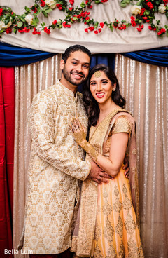 Indian couple at their engagement mehndi Indian couple at their engagement mehndi