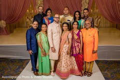 Beautiful portrait of indian family at reception Beautiful portrait of indian family at reception