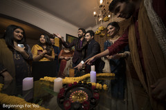 Indian bride and groom during pre-wedding celebrations Indian bride and groom during pre-wedding celebrations