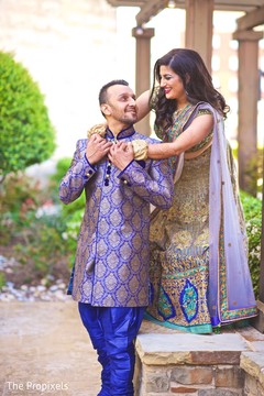 Indian lovebirds posing for photoshoot