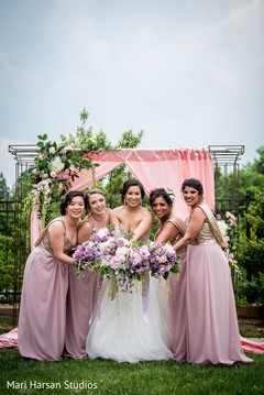 Dazzling indian bride with bridesmaids capture Dazzling indian bride with bridesmaids capture