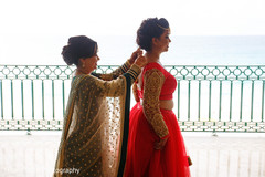 Marvelous Indian bride gettin last touchups for wedding. Marvelous Indian bride gettin last touchups for wedding.