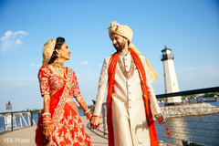 Cute indian bride and groom's first look capture Cute indian bride and groom's first look capture