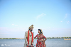 Indian couple meeting for their first look Indian couple meeting for their first look