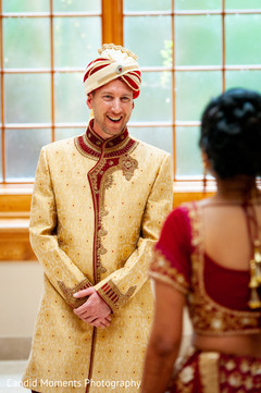 Indian groom amazed to see Indian bride. Indian groom amazed to see Indian bride.