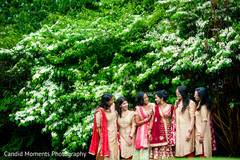 Joyful Indian bride with bridesmaids capture Joyful Indian bride with bridesmaids capture