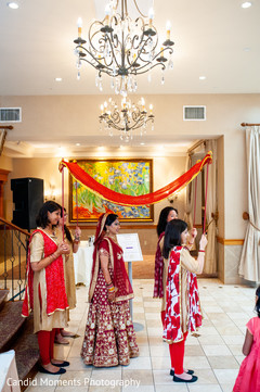 Gorgeous Indian bride during his entrance to wedding ceremony. Gorgeous Indian bride during his entrance to wedding ceremony.