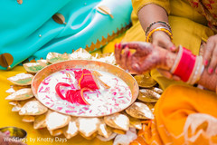 Traditional Indian bride's pre-wedding ritual. Traditional Indian bride's pre-wedding ritual.