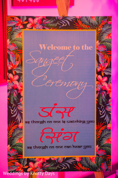 Colorful sing for the Sangeet Ceremony. Colorful sing for the Sangeet Ceremony.