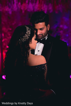 Glamorous Indian bride and groom portrait. Glamorous Indian bride and groom portrait.