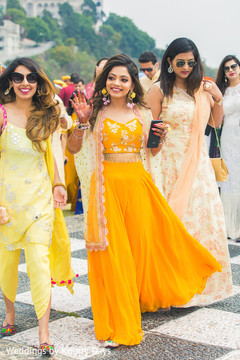 Lovely maharani with bridesmaids capture. Lovely maharani with bridesmaids capture.