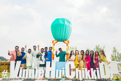 Stunning portrait of Indian groom with bridesmaids and groomsmen. Stunning portrait of Indian groom with bridesmaids and groomsmen.
