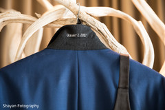 Closeup capture of personalized wedding date on groom's suit. Closeup capture of personalized wedding date on groom's suit.