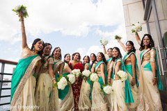 Lovely capture of Indian bride and bridesmaids outdoors. Lovely capture of Indian bride and bridesmaids outdoors.