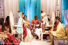 Indian bride and groom during the Saat Pheras ritual capture. Indian bride and groom during the Saat Pheras ritual capture.