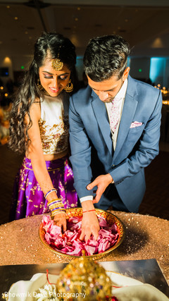 Indian bride and groom at their wedding reception. Indian bride and groom at their wedding reception.
