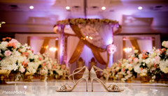 Shoes capture on amazing wedding stage Shoes capture on amazing wedding stage