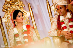 Joyful indian couple during wedding ceremony Joyful indian couple during wedding ceremony