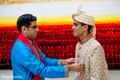 Indian groom getting ready for ceremony Indian groom getting ready for ceremony