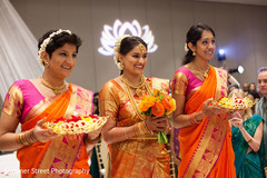 Sweet indian bride and bridesmaids at their wedding ceremony. Sweet indian bride and bridesmaids at their wedding ceremony.