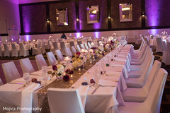 Dreamy Indian wedding reception table flowers and decoration. Dreamy Indian wedding reception table flowers and decoration.