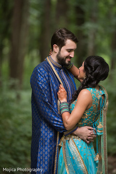 Indian bride and groom hugging each other portrait. Indian bride and groom hugging each other portrait.