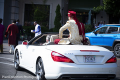 Indian groom arriving at wedding venue Indian groom arriving at wedding venue