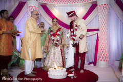 Sweet indian bride and groom during wedding ceremony Sweet indian bride and groom during wedding ceremony