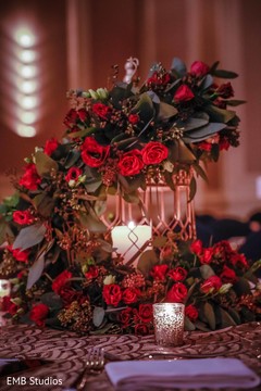Marvelous Idea for sangeet table decoration with cage and Crown of flowers. Marvelous Idea for sangeet table decoration with cage and Crown of flowers.