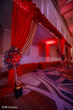 Lights, flowers and draping decoration for sangeet. Lights, flowers and draping decoration for sangeet.