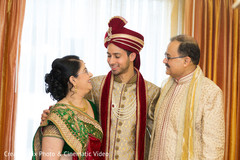 Indian groom with parents shot Indian groom with parents shot