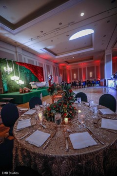 Elegant sangeet table setup. Elegant sangeet table setup.