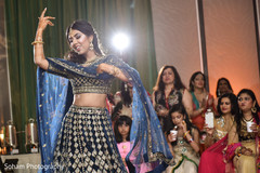 Maharani performing a dance at her sangeet celebration. Maharani performing a dance at her sangeet celebration.