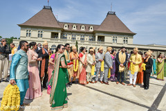 Cheerful Indian pre-wedding baraat outdoors photography. Cheerful Indian pre-wedding baraat outdoors photography.