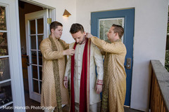 Indian groom getting ready scene Indian groom getting ready scene