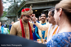 Traditional indian groom's milni ritual Traditional indian groom's milni ritual