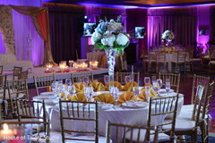 Dreamy Indian wedding reception table flower decoration. Dreamy Indian wedding reception table flower decoration.
