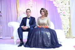 Gorgeous Indian couple during wedding reception. Gorgeous Indian couple during wedding reception.