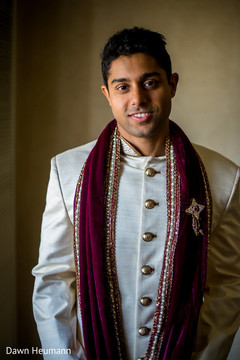Charming Indian groom on his ceremony outfit. Charming Indian groom on his ceremony outfit.