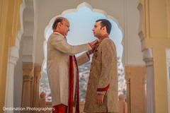 Indian groom getting ready scene Indian groom getting ready scene