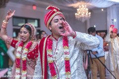 Indian bride and groom celebrating Indian bride and groom celebrating