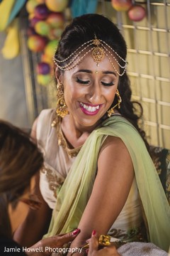 Lovely bride at her mehndi party celebration. Lovely bride at her mehndi party celebration.