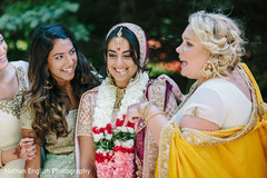 Cute indian bride with bridesmaids Cute indian bride with bridesmaids